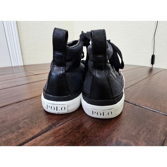 Polo ralph lauren  CLARKE Black High Top Fashion Sneakers Mens Shoes size 9.5 D main image 5